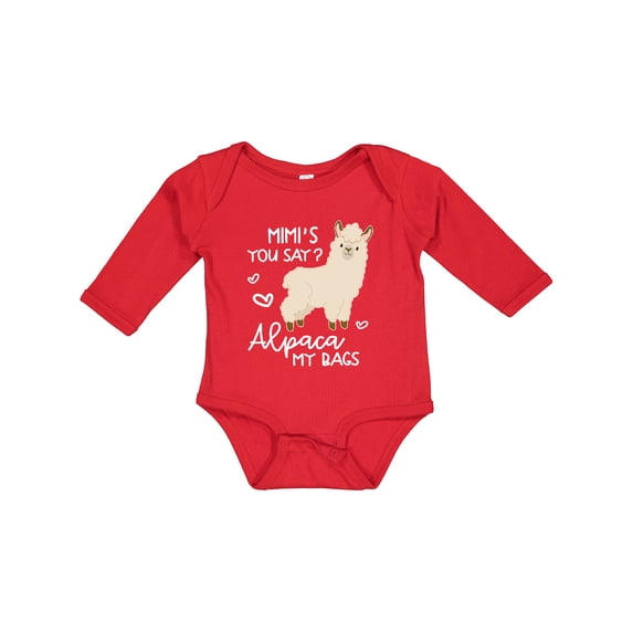 Inktastic Mimi's You Say Alpaca My Bags Boys or Girls Long Sleeve Baby Bodysuit