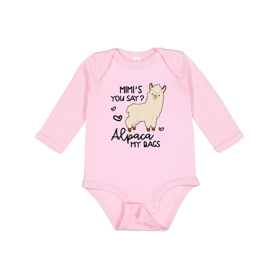 Inktastic Mimi's You Say Alpaca My Bags Boys or Girls Long Sleeve Baby Bodysuit