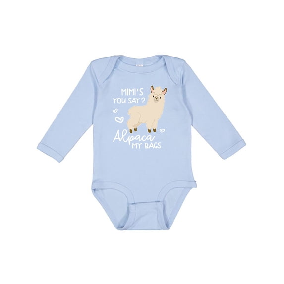 Inktastic Mimi's You Say Alpaca My Bags Boys or Girls Long Sleeve Baby Bodysuit