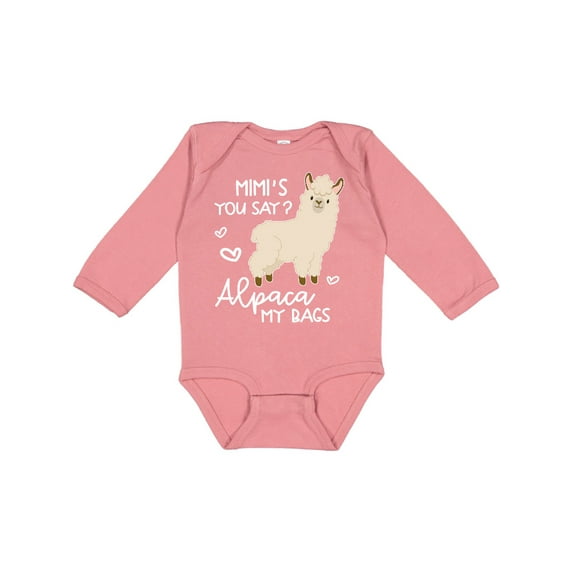 Inktastic Mimi's You Say Alpaca My Bags Boys or Girls Long Sleeve Baby Bodysuit
