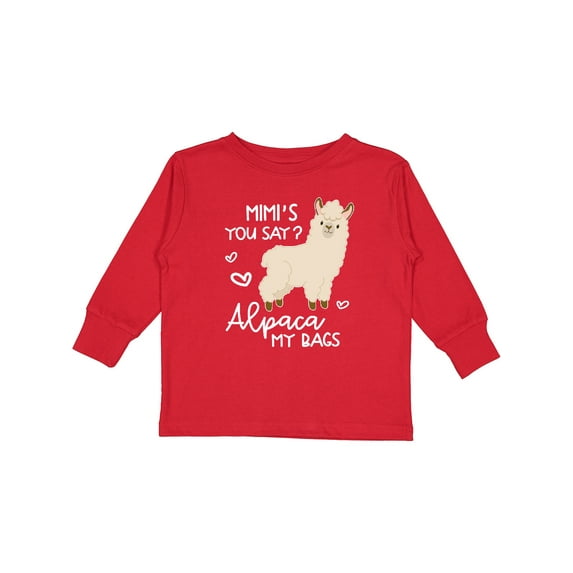 Inktastic Mimi's You Say Alpaca My Bags Boys or Girls Long Sleeve Toddler T-Shirt