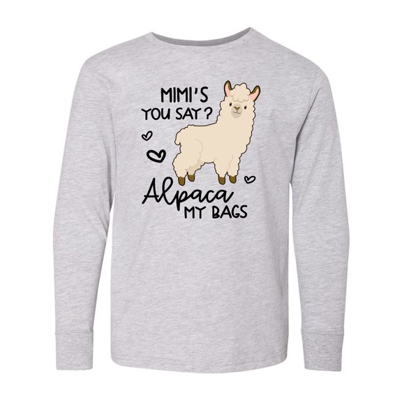Inktastic Mimi's You Say Alpaca My Bags Long Sleeve Youth T-Shirt
