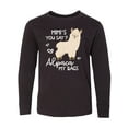 thumbnail image 1 of Inktastic Mimi's You Say Alpaca My Bags Long Sleeve Youth T-Shirt, 1 of 5