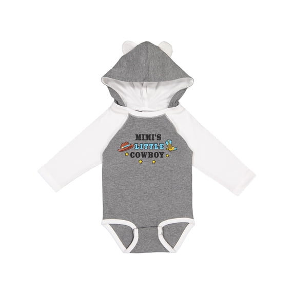 Inktastic Mimis Little Cowboy with Cowboy Hat and Boots Boys Long Sleeve Baby Bodysuit