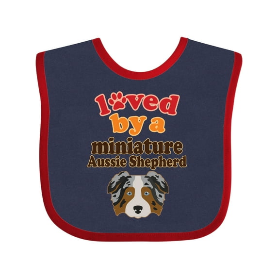 Inktastic Miniature Australian Shepherd Mini Aussie Boys or Girls Baby Bib