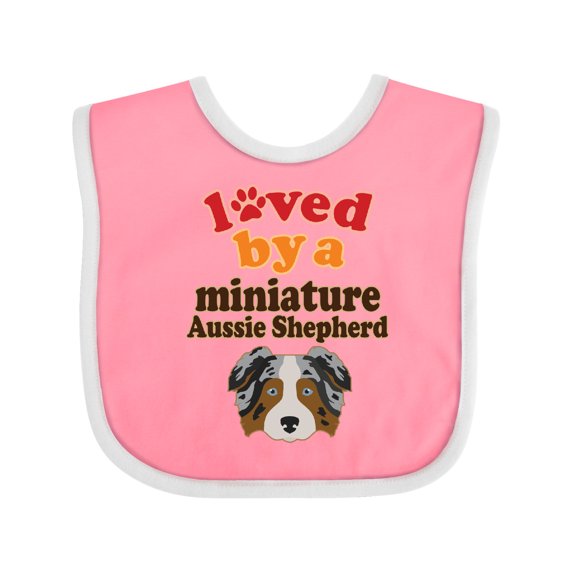 Inktastic Miniature Australian Shepherd Mini Aussie Boys or Girls Baby Bib