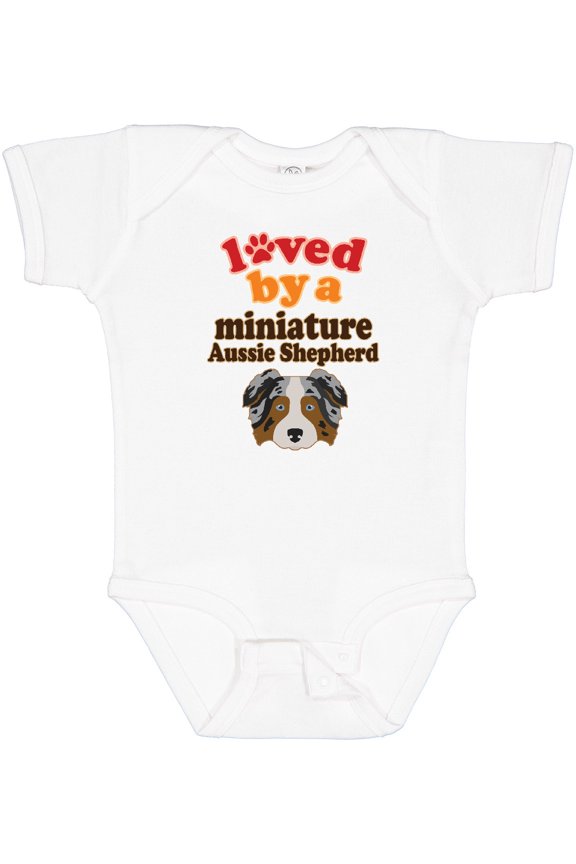 Miniature Australian Shepherd Mini Aussie Boys or Girls Baby Bodysuit