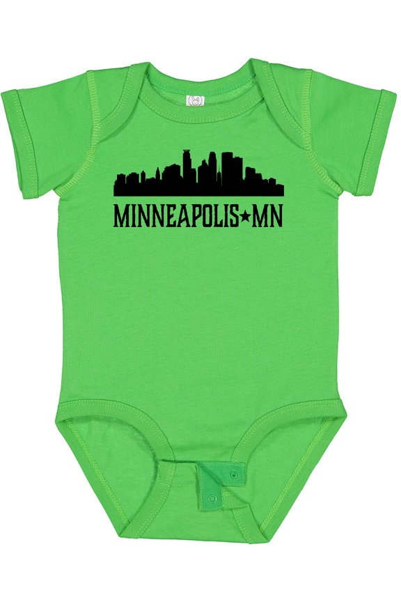 Minneapolis Minnesota City Skyline Boys or Girls Baby Bodysuit