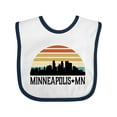 thumbnail image 1 of Inktastic Minneapolis Minnesota Skyline Retro Sunset Boys or Girls Baby Bib, 1 of 4