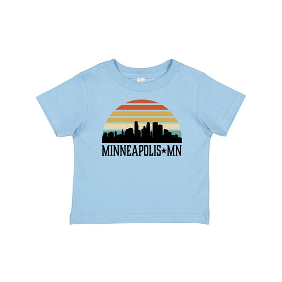 Inktastic Minneapolis Minnesota Skyline Retro Sunset Boys or Girls Baby T-Shirt