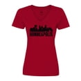 thumbnail image 1 of Inktastic Minneapolis Skyline Grunge Women's V-Neck T-Shirt, 1 of 5