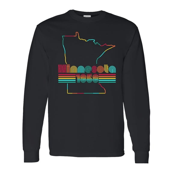 Inktastic Minnesota 1858 with Retro Font Long Sleeve T-Shirt