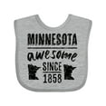 thumbnail image 1 of Inktastic Minnesota Awesome Since 1858 Boys or Girls Baby Bib, 1 of 4