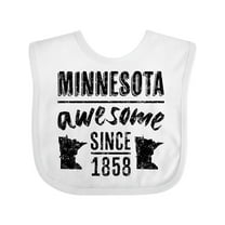 Inktastic Minnesota Awesome Since 1858 Boys or Girls Baby Bib