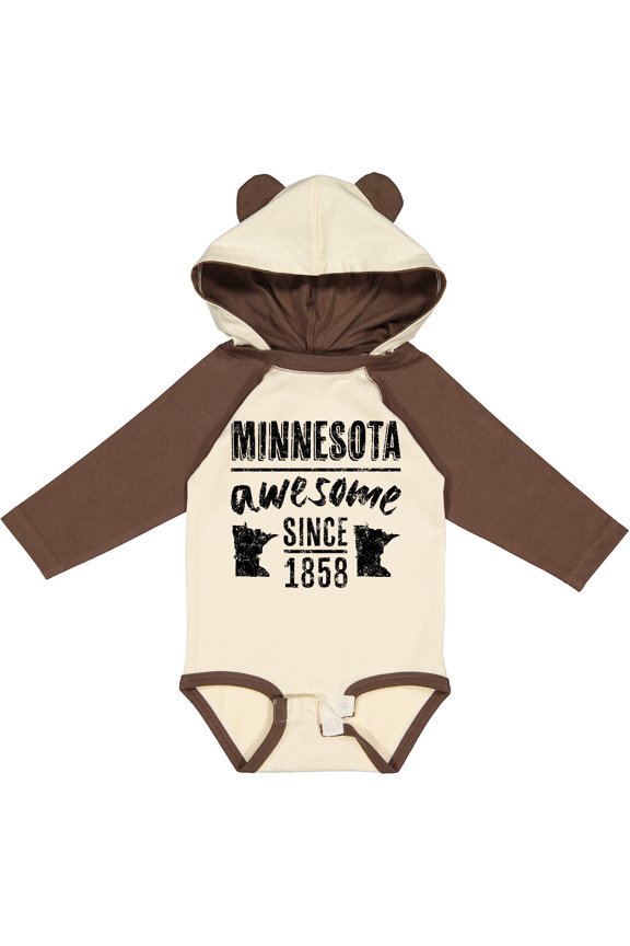 Minnesota Awesome Since 1858 Boys or Girls Long Sleeve Baby Bodysuit