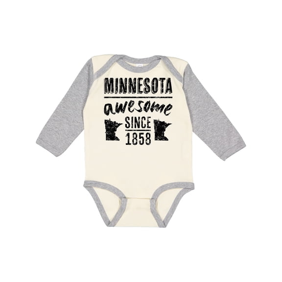 Inktastic Minnesota Awesome Since 1858 Boys or Girls Long Sleeve Baby Bodysuit