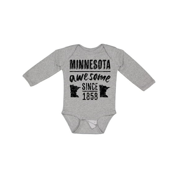 Inktastic Minnesota Awesome Since 1858 Boys or Girls Long Sleeve Baby Bodysuit