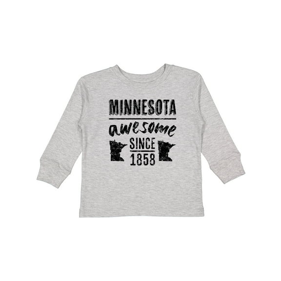 Inktastic Minnesota Awesome Since 1858 Boys or Girls Long Sleeve Toddler T-Shirt