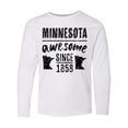 thumbnail image 1 of Inktastic Minnesota Awesome Since 1858 Long Sleeve Youth T-Shirt, 1 of 5