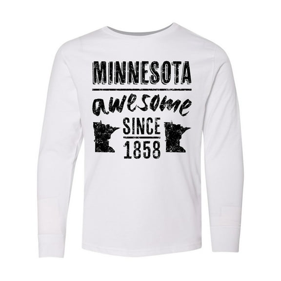 Inktastic Minnesota Awesome Since 1858 Long Sleeve Youth T-Shirt