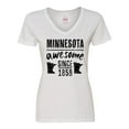 thumbnail image 1 of Inktastic Minnesota Awesome Since 1858 Women's V-Neck T-Shirt, 1 of 5