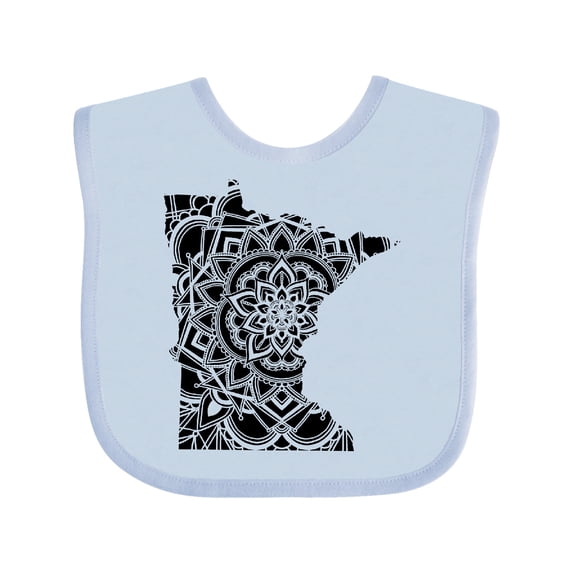 Inktastic Minnesota Silhouette Mandala Boys or Girls Baby Bib