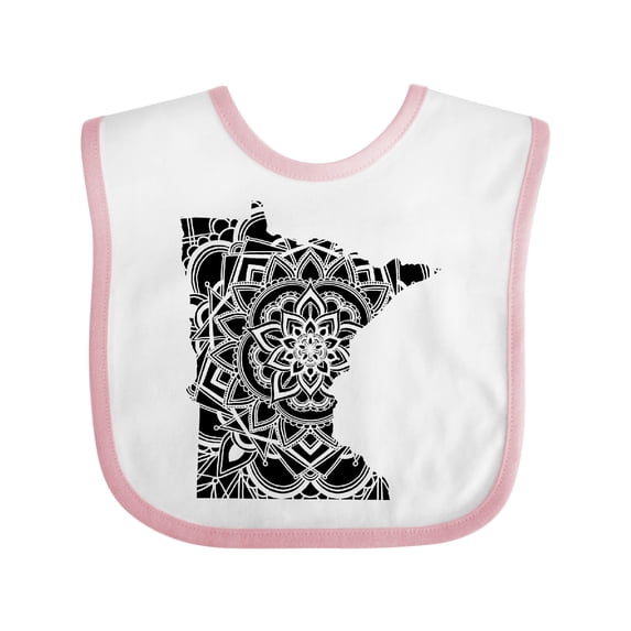 Inktastic Minnesota Silhouette Mandala Boys or Girls Baby Bib