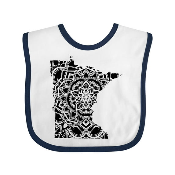 Inktastic Minnesota Silhouette Mandala Boys or Girls Baby Bib