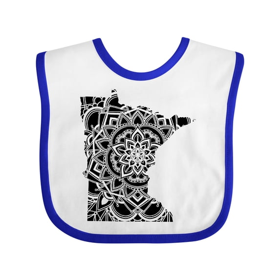 Inktastic Minnesota Silhouette Mandala Boys or Girls Baby Bib