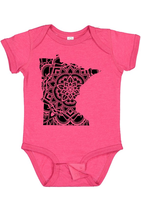 Minnesota Silhouette Mandala Boys or Girls Baby Bodysuit