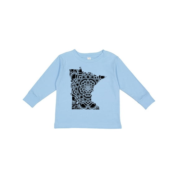 Inktastic Minnesota Silhouette Mandala Boys or Girls Long Sleeve Toddler T-Shirt
