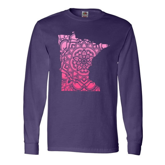 Inktastic Minnesota Silhouette Mandala Long Sleeve T-Shirt
