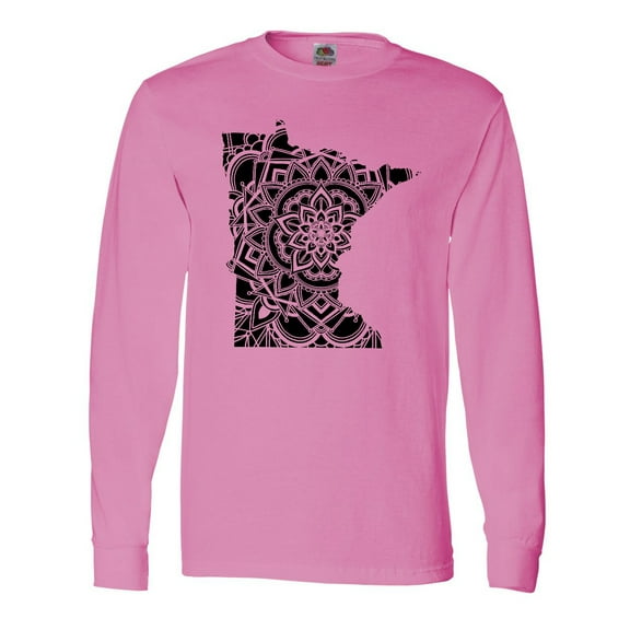 Inktastic Minnesota Silhouette Mandala Long Sleeve T-Shirt