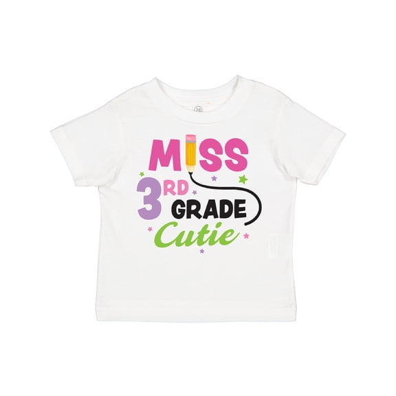 Inktastic Miss 3rd Grade Cutie with Pencil and Stars Girls Toddler T-Shirt