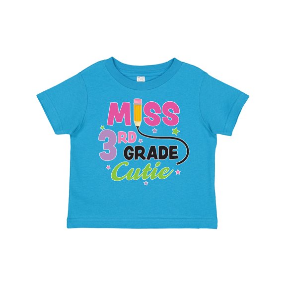 Inktastic Miss 3rd Grade Cutie with Pencil and Stars Girls Toddler T-Shirt