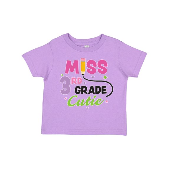 Inktastic Miss 3rd Grade Cutie with Pencil and Stars Girls Toddler T-Shirt