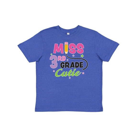 Inktastic Miss 3rd Grade Cutie with Pencil and Stars Youth T-Shirt