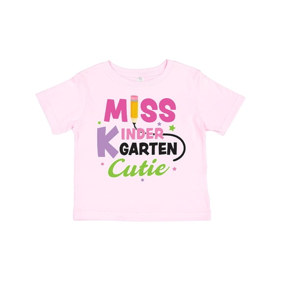 Inktastic Miss Kindergarten Cutie with Pencil and Stars Girls Toddler T-Shirt