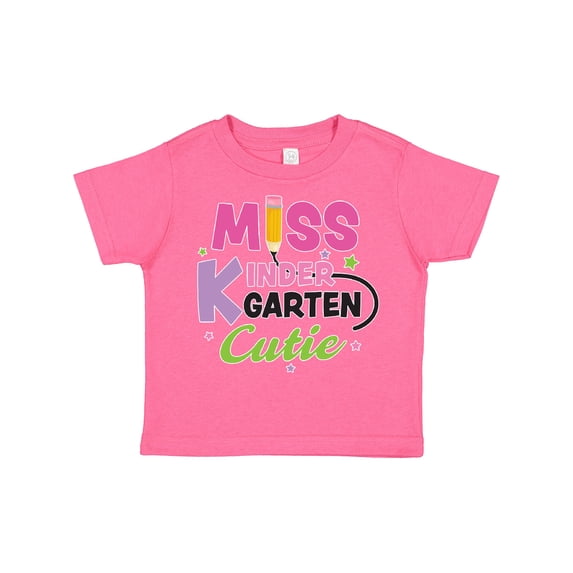 Inktastic Miss Kindergarten Cutie with Pencil and Stars Girls Toddler T-Shirt