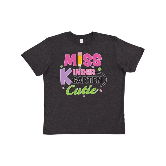 Inktastic Miss Kindergarten Cutie with Pencil and Stars Youth T-Shirt