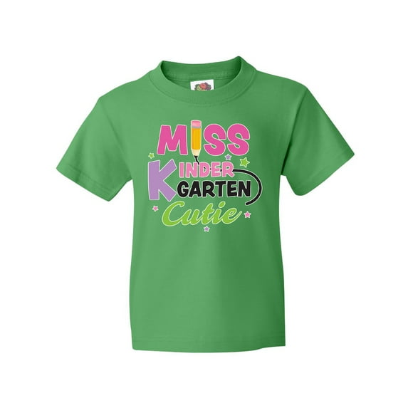 Inktastic Miss Kindergarten Cutie with Pencil and Stars Youth T-Shirt