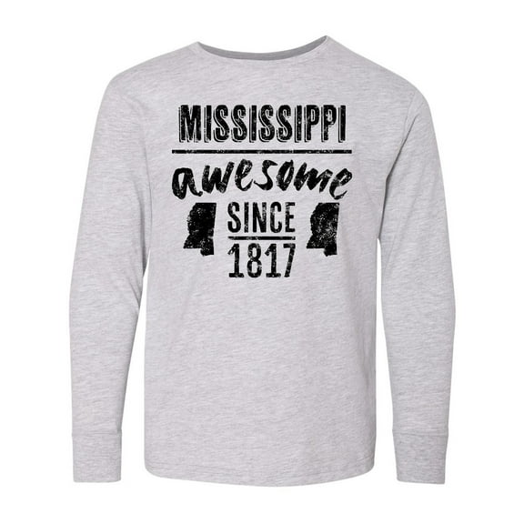 Inktastic Mississippi Awesome Since 1836 Long Sleeve Youth T-Shirt