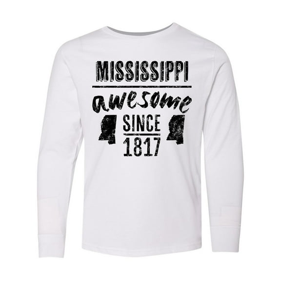 Inktastic Mississippi Awesome Since 1836 Long Sleeve Youth T-Shirt