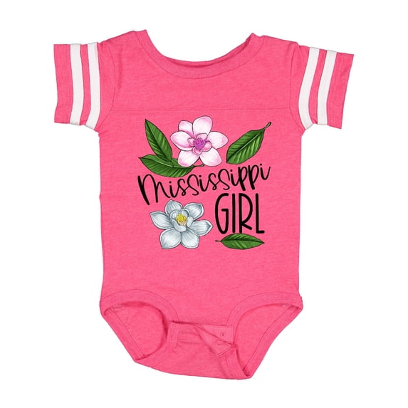 Inktastic Mississippi Girl Magnolia Flowers and Leaves Girls Baby Bodysuit