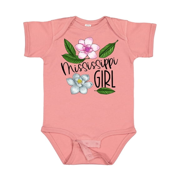 Inktastic Mississippi Girl Magnolia Flowers and Leaves Girls Baby Bodysuit
