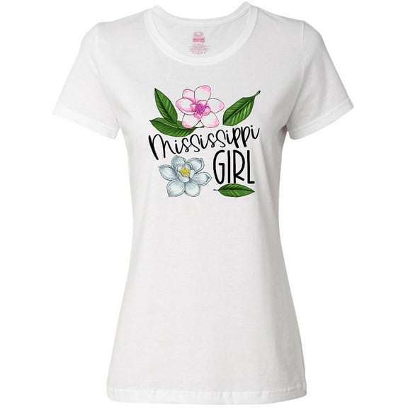 Inktastic Mississippi Girl Magnolia Flowers and Leaves Women's T-Shirt