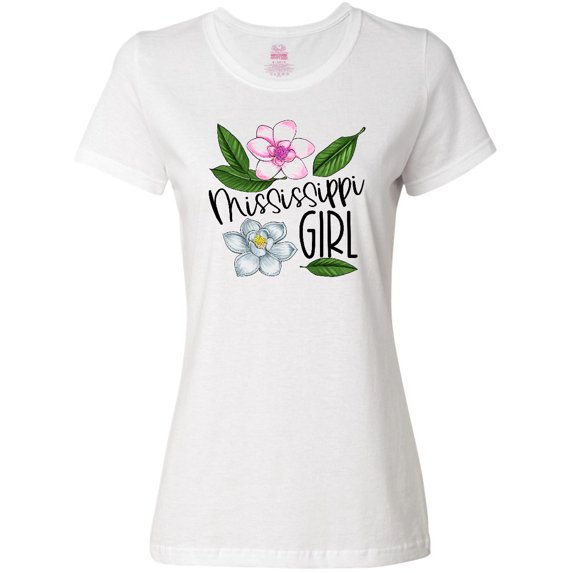 Inktastic Mississippi Girl Magnolia Flowers and Leaves Women's T-Shirt