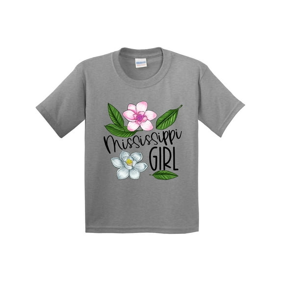 Inktastic Mississippi Girl Magnolia Flowers and Leaves Youth T-Shirt