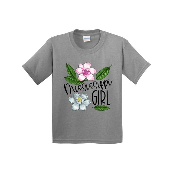 Inktastic Mississippi Girl Magnolia Flowers and Leaves Youth T-Shirt