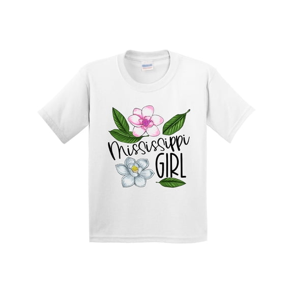 Inktastic Mississippi Girl Magnolia Flowers and Leaves Youth T-Shirt